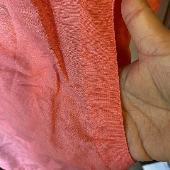 Saint Tropez West Linen Tunic Top Women 3X Coral Pink Casual Coastal Largenlook - Picture 7 of 8